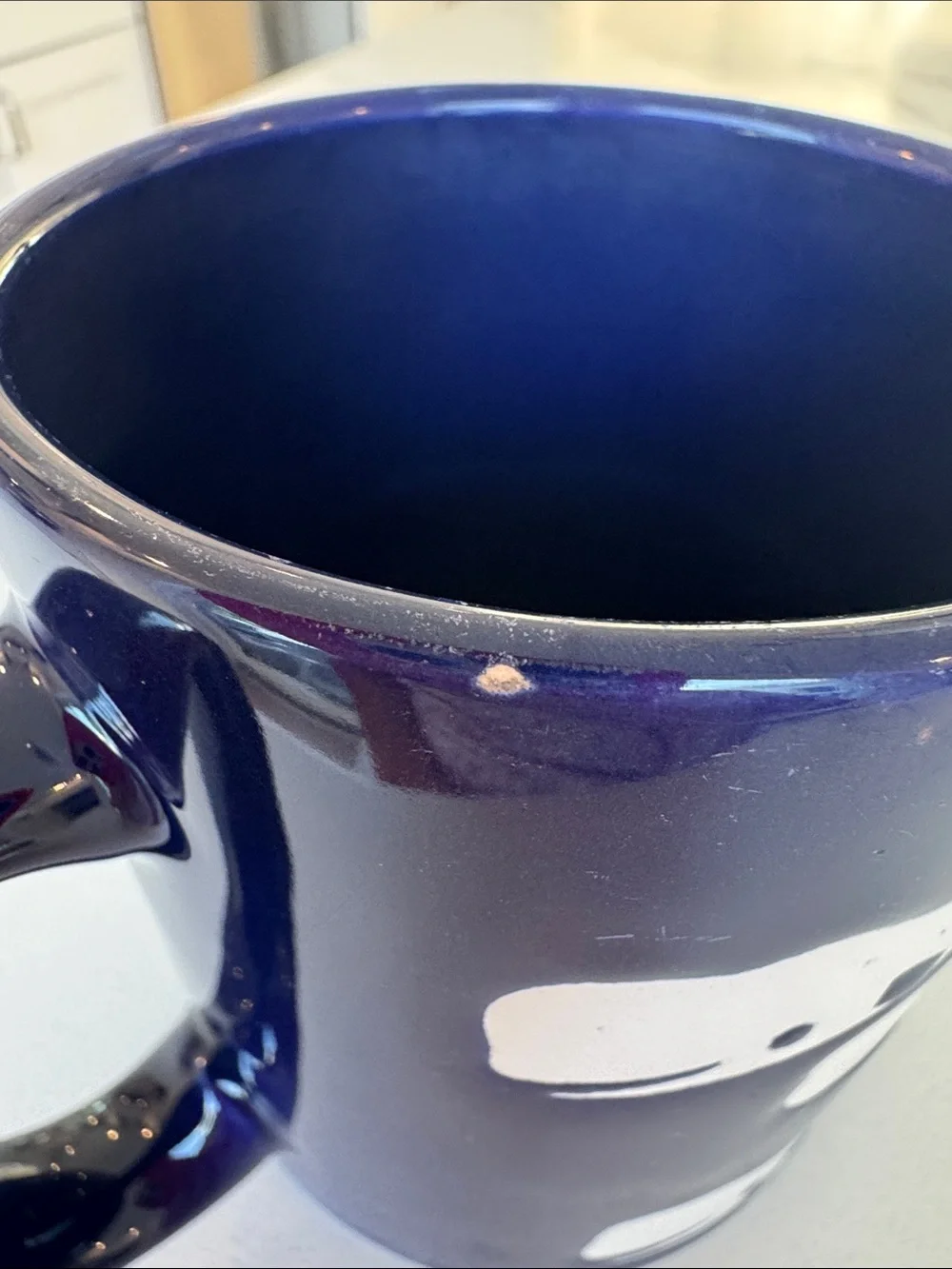 Vintage Waechtersbach W Germany Whales Mug Cobalt Blue White nautical